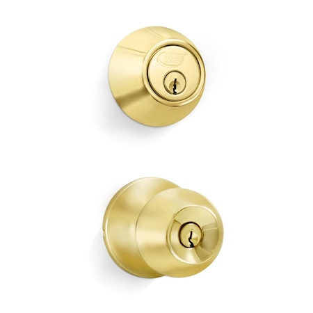 Premier Lock Entry Door Knob Combo Lock Set with Deadbolt, Solid Brass ED02